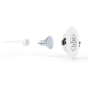 KIT Aro empotrable Ø110mm + Bombilla GU10 6W + Portalámparas - Barcelona Led-