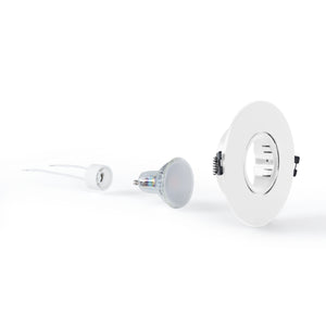 KIT Aro empotrable Ø110mm + Bombilla GU10 6W + Portalámparas (16)
