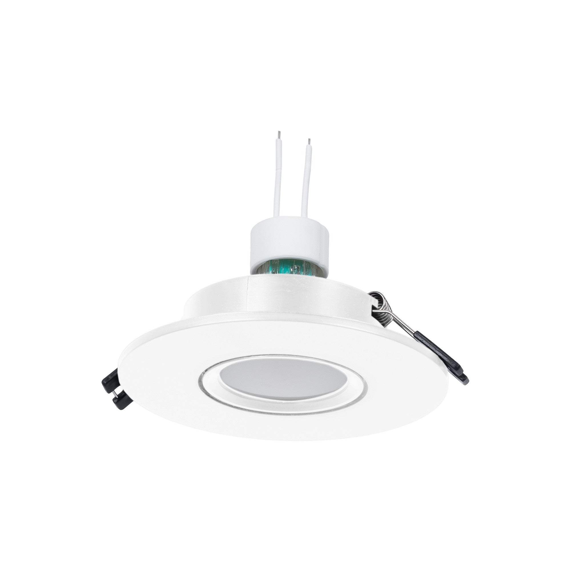 KIT Aro empotrable Ø110mm (blanco) + Bombilla GU10 6W + Portalámparas