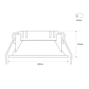 Aro empotrable Ø75mm MR16, GU10 bajo UGR (21)