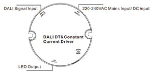 Driver regulable DALI DT6 NFC monocolor 220-240V - Salida 10-42V DC - 100-500mA - 10W - Barcelona Led-