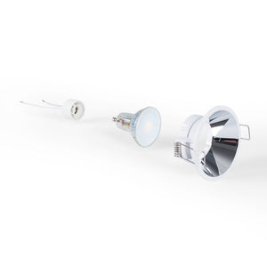 KIT Aro empotrable fijo Ø82mm + Bombilla GU10 6W + Portalámparas (15)