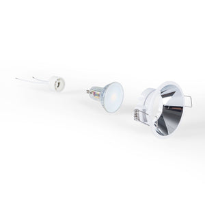 KIT Aro empotrable fijo Ø82mm + Bombilla GU10 6W + Portalámparas - Barcelona Led-