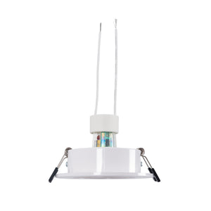 KIT Aro empotrable basculante Ø90mm (blanco) + Bombilla GU10 6W + Portalámparas (14)