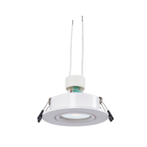 KIT Aro empotrable basculante Ø90mm (blanco) + Bombilla GU10 6W + Portalámparas (15)