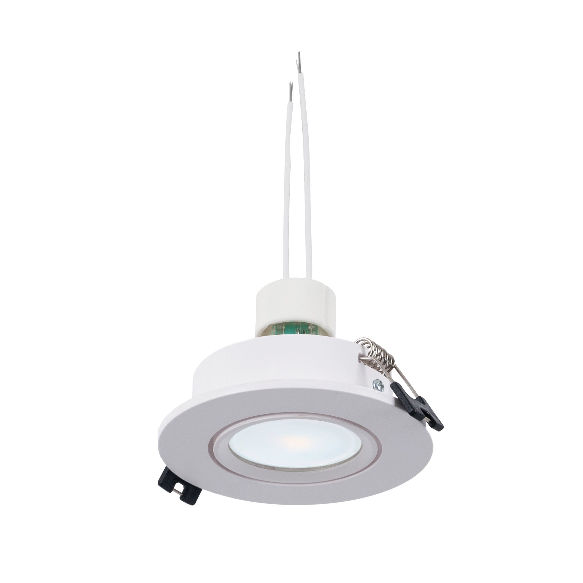 KIT Aro empotrable basculante Ø90mm + Bombilla GU10 6W + Portalámparas