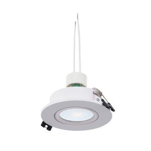 KIT Aro empotrable basculante Ø90mm + Bombilla GU10 6W + Portalámparas