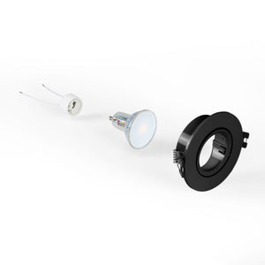 KIT Aro empotrable basculante Ø90mm + Bombilla GU10 6W + Portalámparas - Barcelona Led-