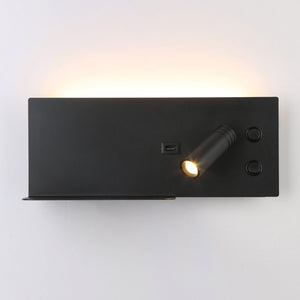 Aplique de pared para lectura con puerto USB "Kerta" - Iluminación doble - 3W+7W, lado derecho (3)