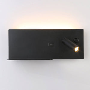 Aplique de pared para lectura con puerto USB "Kerta" - Iluminación doble - 3W+7W - Barcelona Led-Decoración