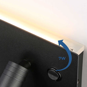 Aplique de pared para lectura con puerto USB "Kerta" - Iluminación doble - 3W+7W - Barcelona Led-Decoración