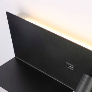 Aplique de pared para lectura con puerto USB "Kerta" - Iluminación doble - 3W+7W (28)