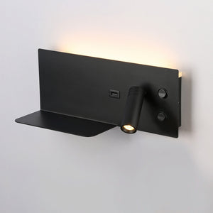 Aplique de pared para lectura con puerto USB "Kerta" - Iluminación doble - 3W+7W, lado derecho