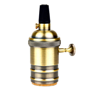 Casquillo portalámpara Retro vintage acabado bronce con interruptor E27 (5)