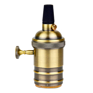 Casquillo portalámpara Retro vintage acabado bronce con interruptor E27 (6)