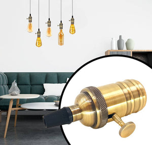 Casquillo portalámpara Retro vintage acabado bronce con interruptor E27 (8)