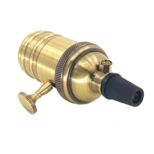 Casquillo portalámpara Retro vintage acabado bronce con interruptor E27 (10)