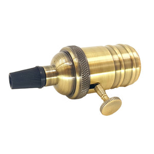 Casquillo portalámpara Retro vintage acabado bronce con interruptor E27 (11)