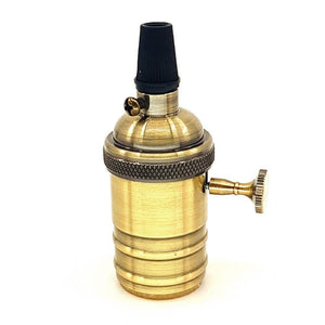 Casquillo portalámpara Retro vintage acabado bronce con interruptor E27 (15)
