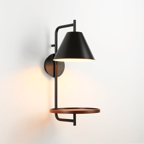 Wall light with shelf