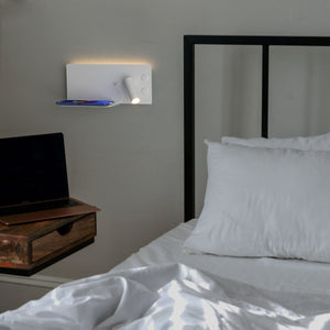 Aplique de pared para lectura con puerto USB "Kerta" - Iluminación doble - 3W+7W - Barcelona Led-Decoración