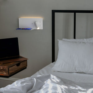 Aplique de pared para lectura con puerto USB "Kerta" - Iluminación doble - 3W+7W, lado derecho (20)
