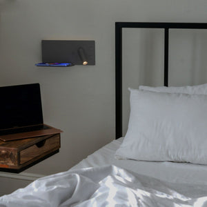 Aplique de pared para lectura con puerto USB "Kerta" - Iluminación doble - 3W+7W - Barcelona Led-Decoración