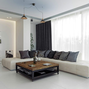 Lampara colgante doble metal y madera "Selroom" - 2xE27 - Barcelona Led-Decoración