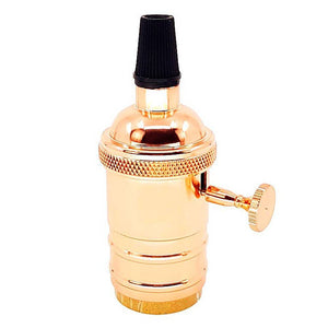 Casquillo E27 Vintage con interruptor Bronce Rosado / Cromado (6)