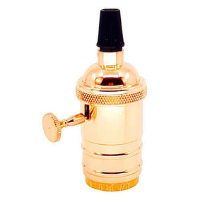 Casquillo E27 Vintage con interruptor Bronce Rosado / Cromado (7)
