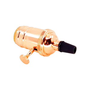 Casquillo E27 Vintage con interruptor Bronce Rosado / Cromado - Barcelona Led-