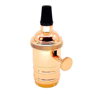 Casquillo E27 Vintage con interruptor Bronce Rosado / Cromado (12)