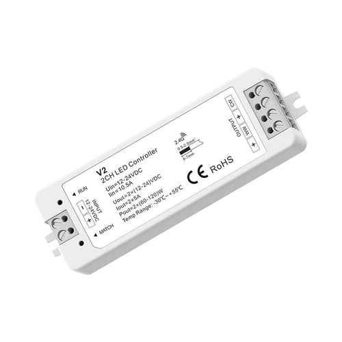 Ελεγκτής CCT 12-24V DC - 2 κανάλια - 5A/κανάλι - RF 2.4GHz - Skydance