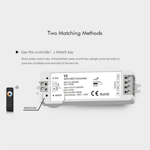 Controlador CCT 12-24V DC - 2 canales - 5A/canal - RF 2.4GHz - Skydance (1)