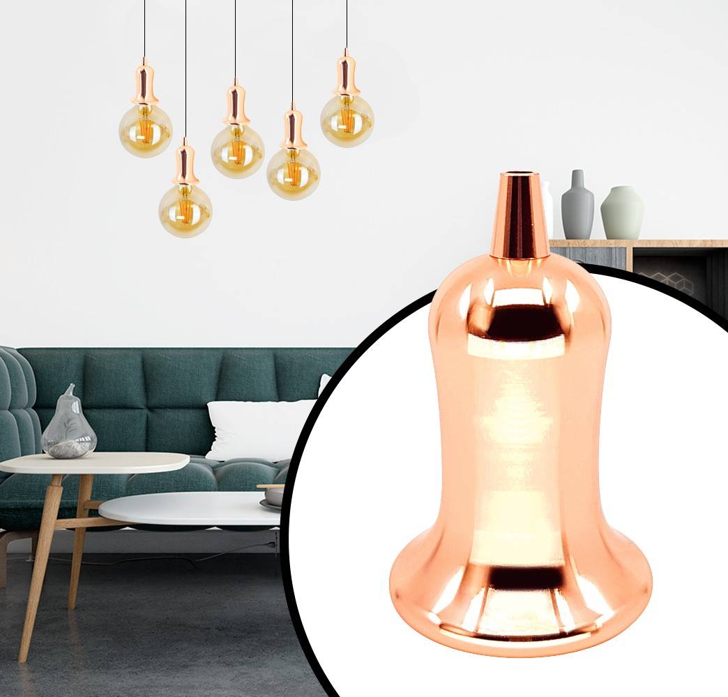 Casquillo E27 Bronce Rosado Campana Vintage Series - Barcelona Led-