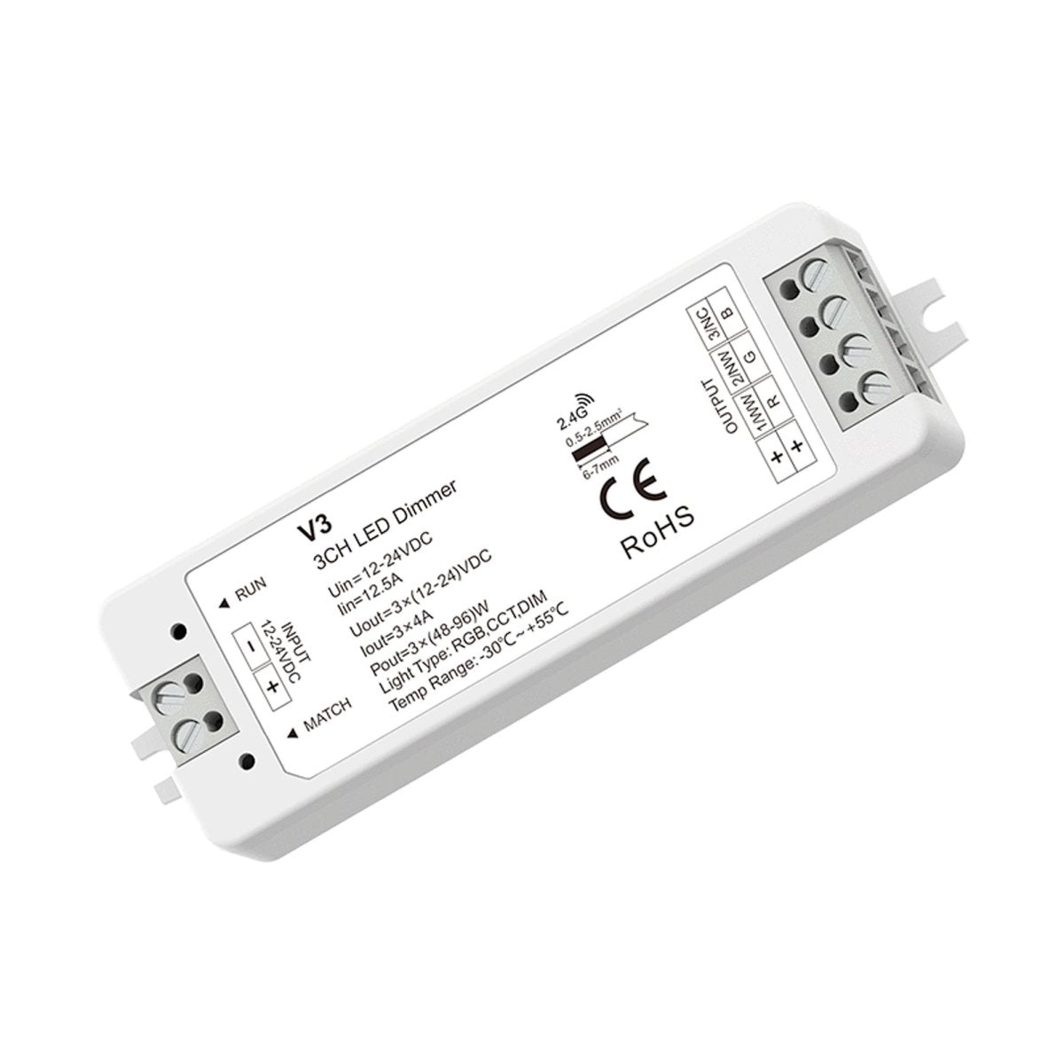 Controlador Monocolor / CCT / RGB 12-24V DC - 3 canales - 4A/canal - RF 2.4GHz - Skydance - Barcelona Led-Control y regulación