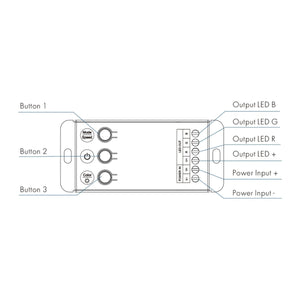 Controlador RGB 12-24V DC - 3 canales - Control por botones y RF 2.4GHz - Skydance (3)
