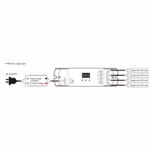 Controlador monocolor/ CCT/ RGB/ RGBW 12-24V DC - 4 canales - Programable - RF 2.4GHz - Skydance (1)
