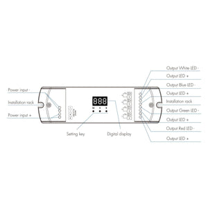 Controlador monocolor/ CCT/ RGB/ RGBW 12-24V DC - 4 canales - Programable - RF 2.4GHz - Skydance - Barcelona Led-Control y regulación