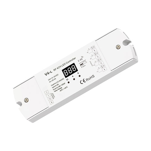 Enkelvoudige kleurenregelaar/ CCT/ RGB/ RGBW 12-24V DC - 4 kanalen - Programmeerbaar - RF 2,4GHz - Skydance