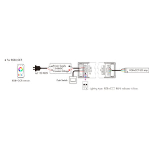 Controlador Monocolor / CCT / RGB / RGBW / RGB + CCT 12-48V DC - 5 en 1 - RF 2.4GHz - PUSH dimmer - Skydance (6)