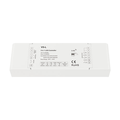 Ελεγκτής ενός χρώματος / CCT / RGB / RGBW / RGBW / RGB + CCT 12-48V DC - 5 σε 1 - RF 2.4GHz - PUSH dimmer - Skydance