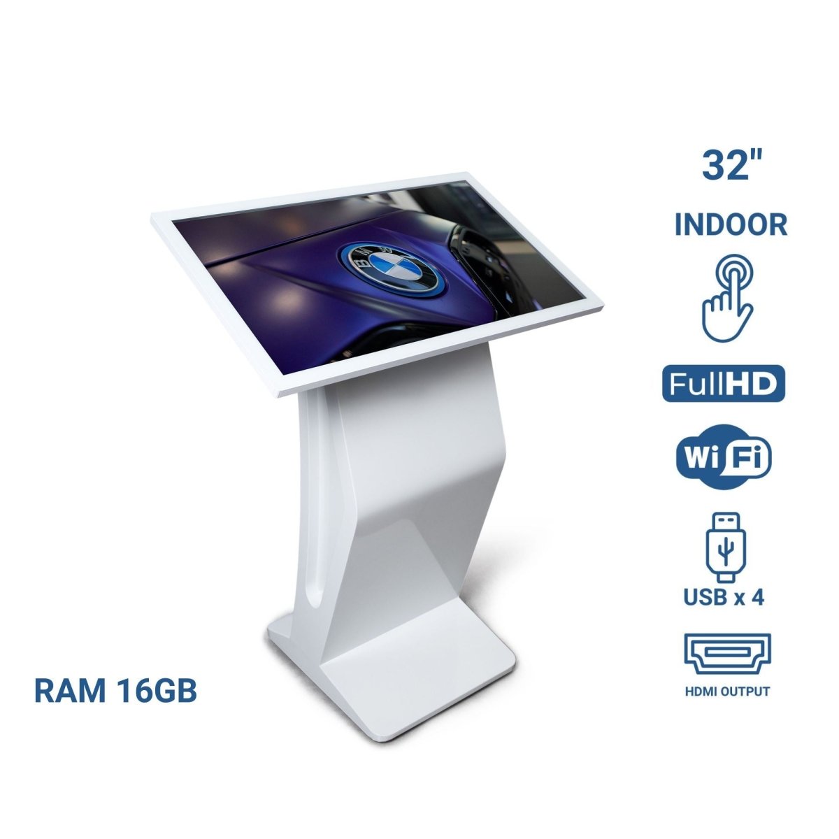 Display publicitario - Digital Kiosk 32" - Pantalla Táctil - Interior - 16GB - Base "K" - Barcelona Led-Signage