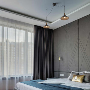 Lampara colgante doble metal y madera "Selroom" - 2xE27 - Barcelona Led-Decoración