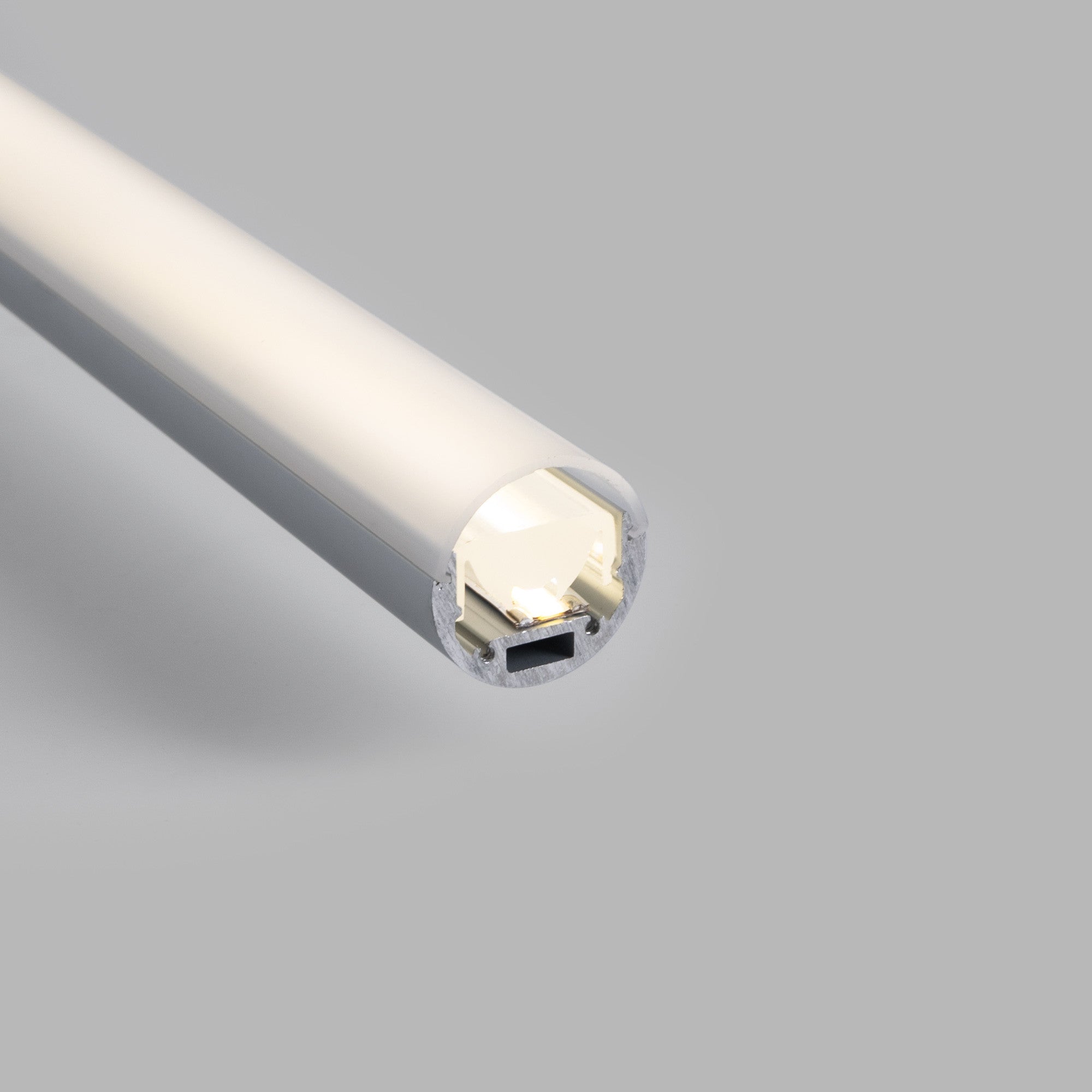 Perfil de aluminio para tira LED ≤ 13mm - Superficie - ø 28mm - 2 metros
