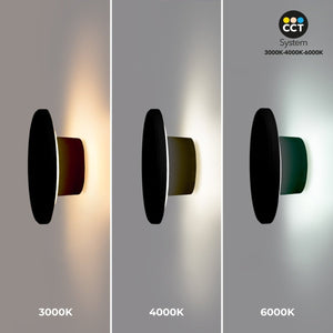 Aplique de pared circular "Eclipse" 9W - CCT - IP65 - Barcelona Led-Decoración