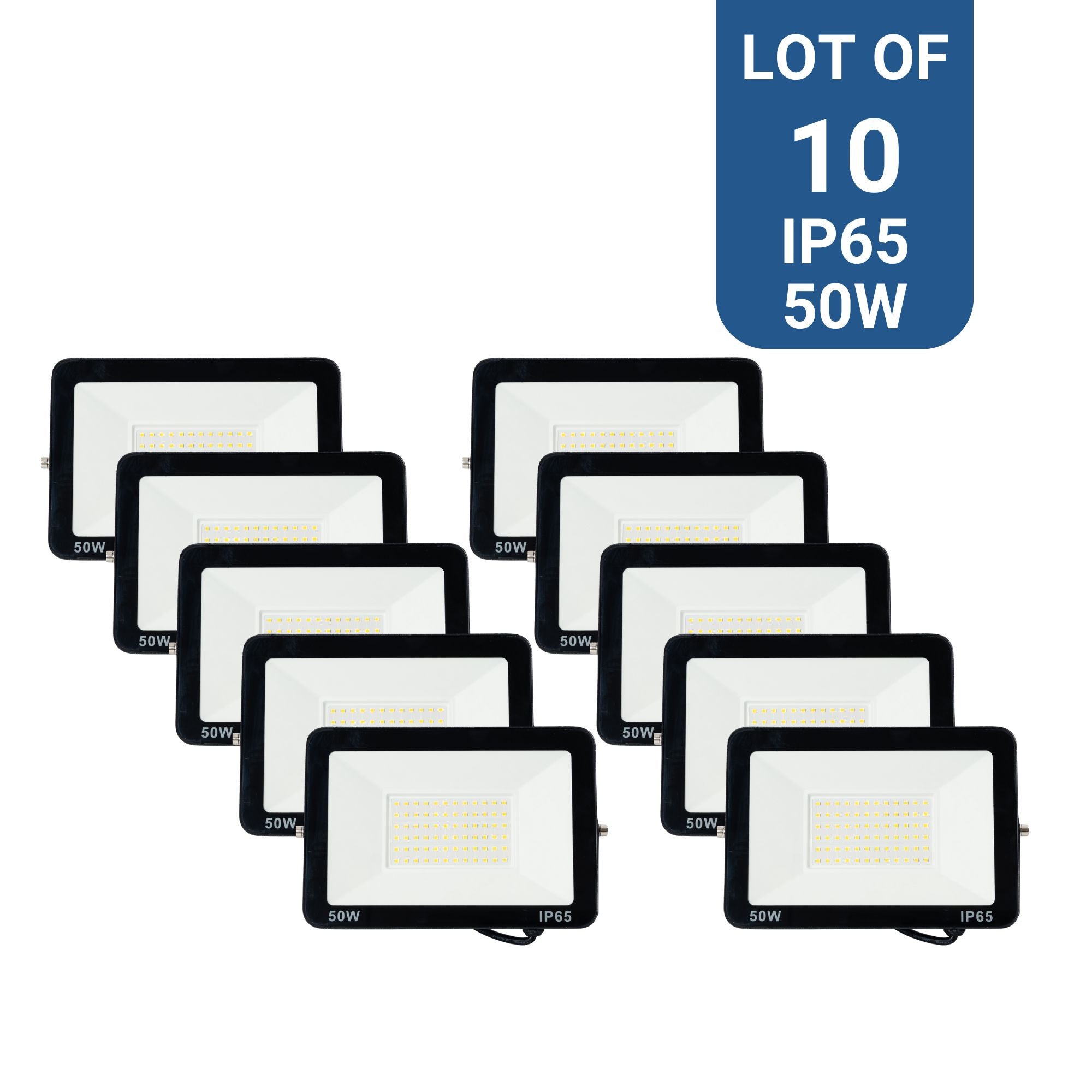 Pack de 10 proyectores LED exterior 50W - 95lm/W - IP65