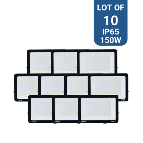 Lot de 10 projecteurs LED extérieur - 150W - 95lm/W - IP65