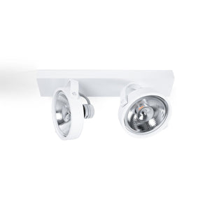 Foco de techo doble orientable "IRIS" + 2 bombillas AR111 GU10 - Barcelona Led-Decoración