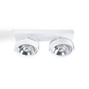 Foco de techo doble orientable "IRIS" + 2 bombillas AR111 GU10 - Barcelona Led-Decoración